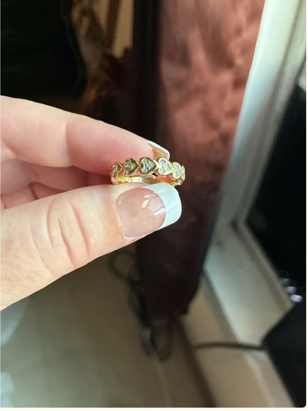 14K GOLD.HEART CUT DIAMOND ETERNITY WEDDING OR ANNIVERSARY BAND